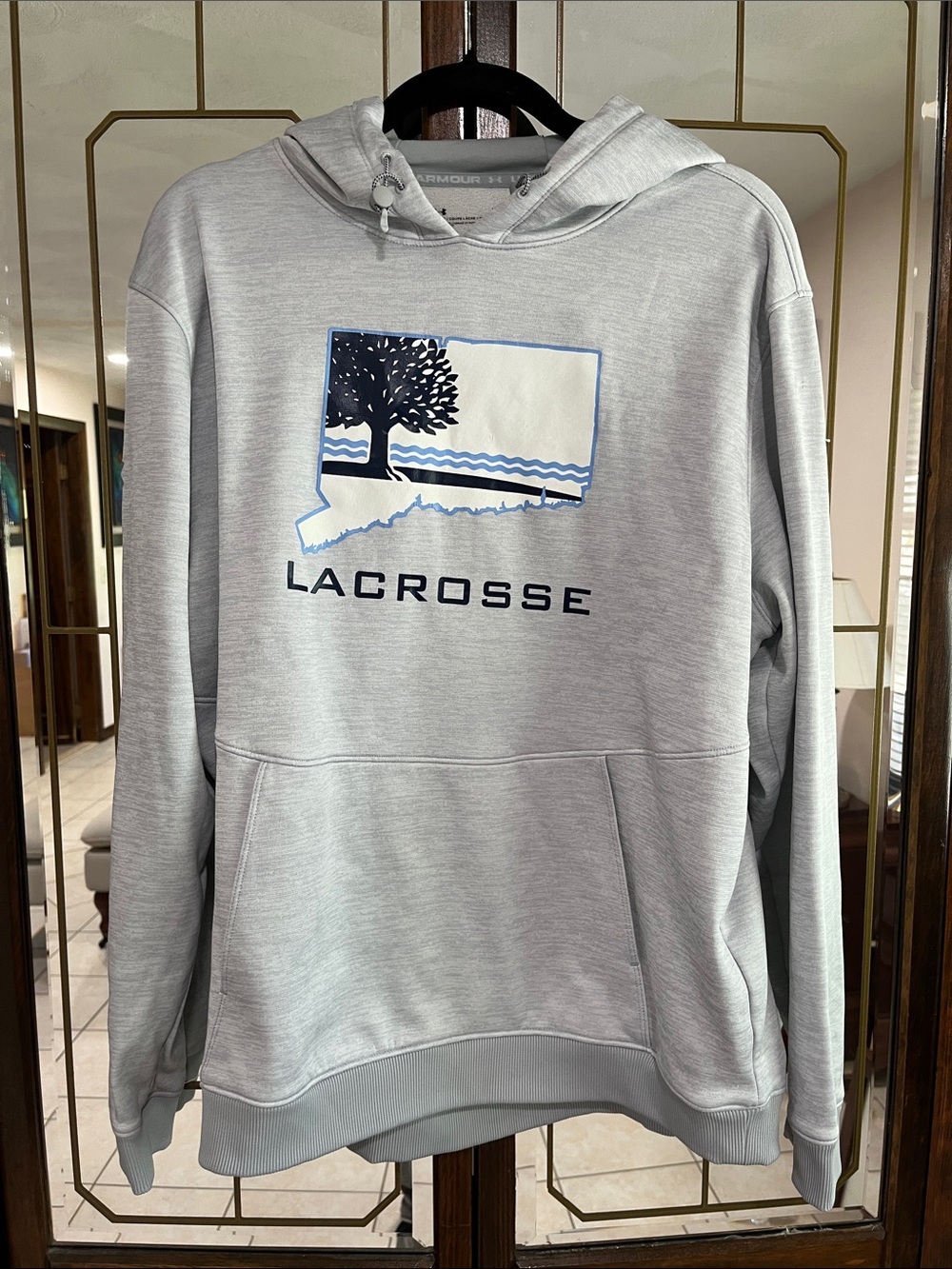 Under Armour LaCrosse Men's Light Gray Graphic Hoodie Sweatshirt